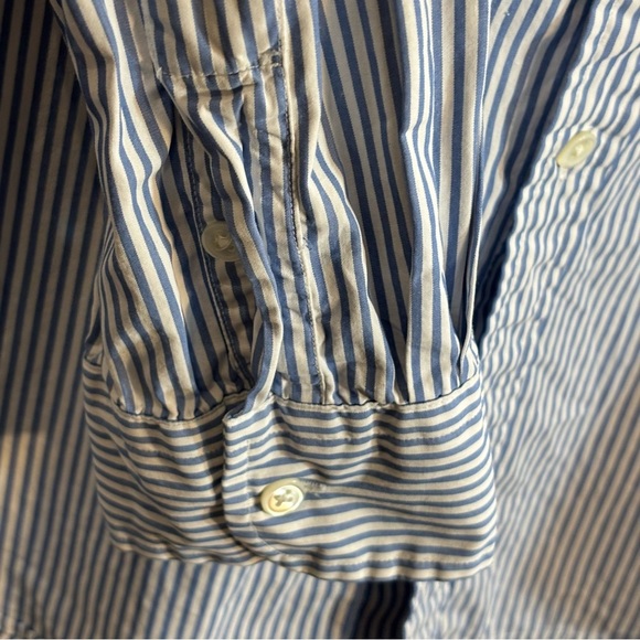LAUREN RALPH LAUREN Sz XL Blue Label Stripes 100% Cotton Button Down Shirt - Picture 4 of 8